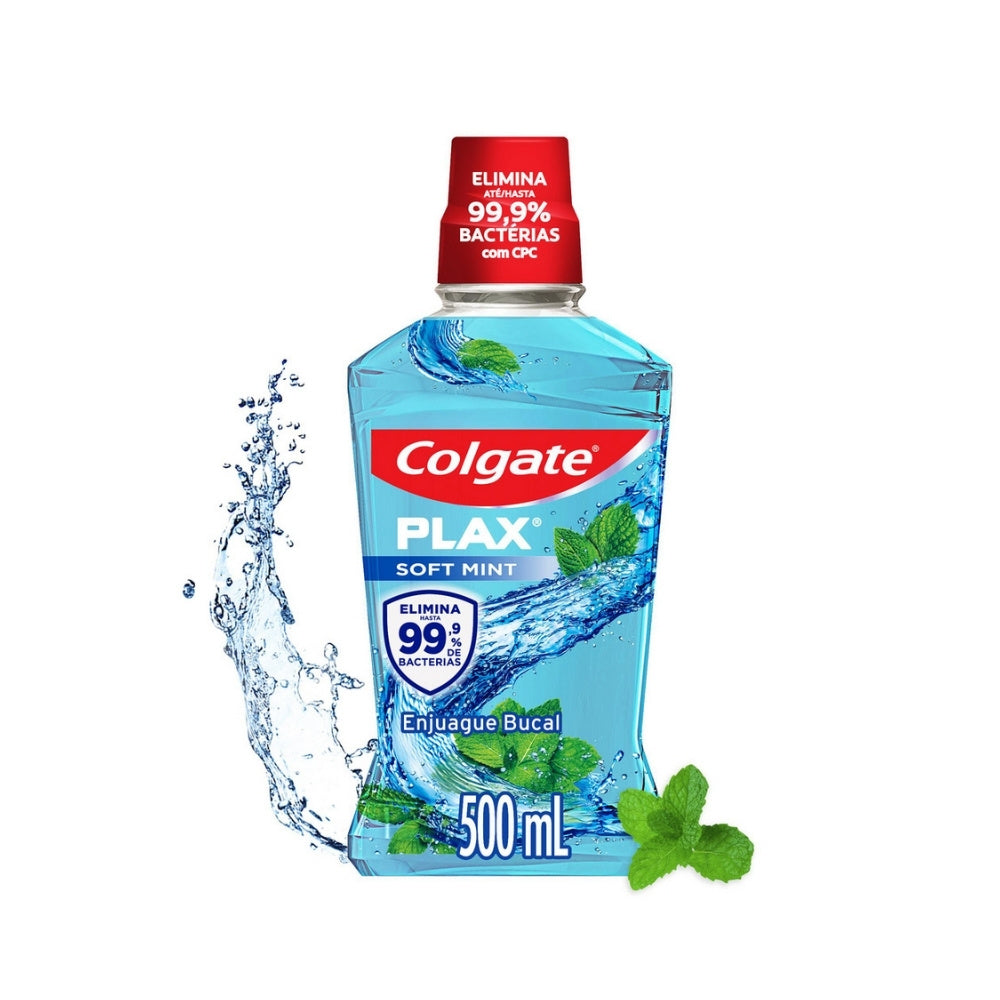 ENJUAGUE BUCAL COLGATE PLAX SOFT MINT FRASCO 500 ML