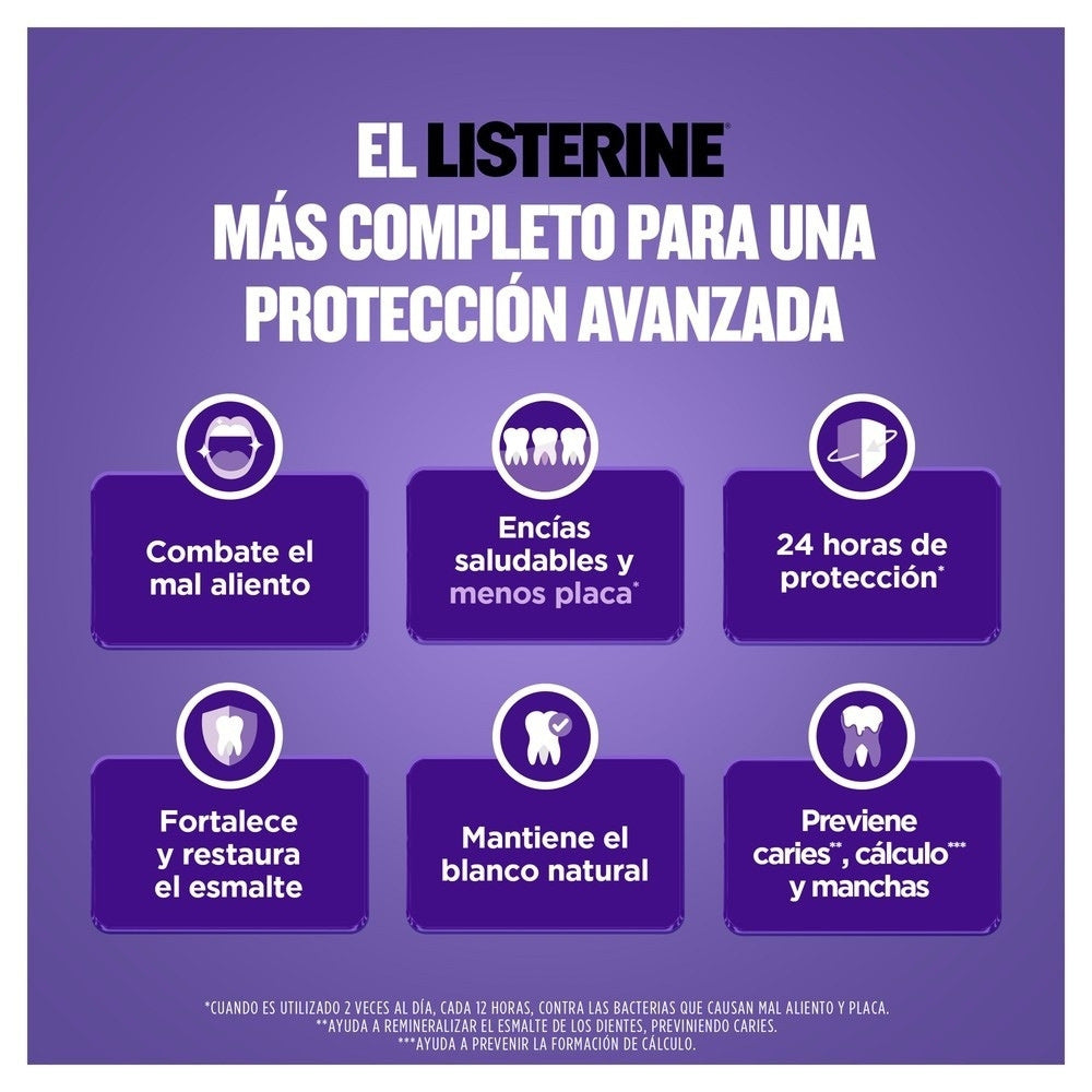 ENJUAGUE BUCAL LISTERINE CUIDADO TOTAL FRASCO 180 ML