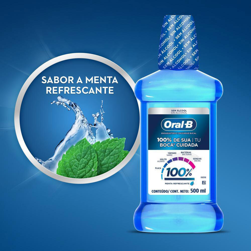 ENJUAGUE BUCAL ORAL B SINGLE ++++ FRASCO 500 ML