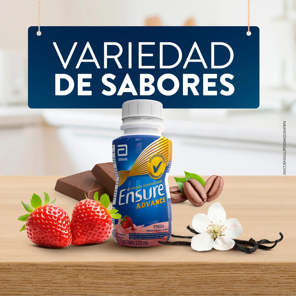 ENSURE ADVANCE FRESA LIQUIDO PROTEINA + HMB FRASCO 220 ML