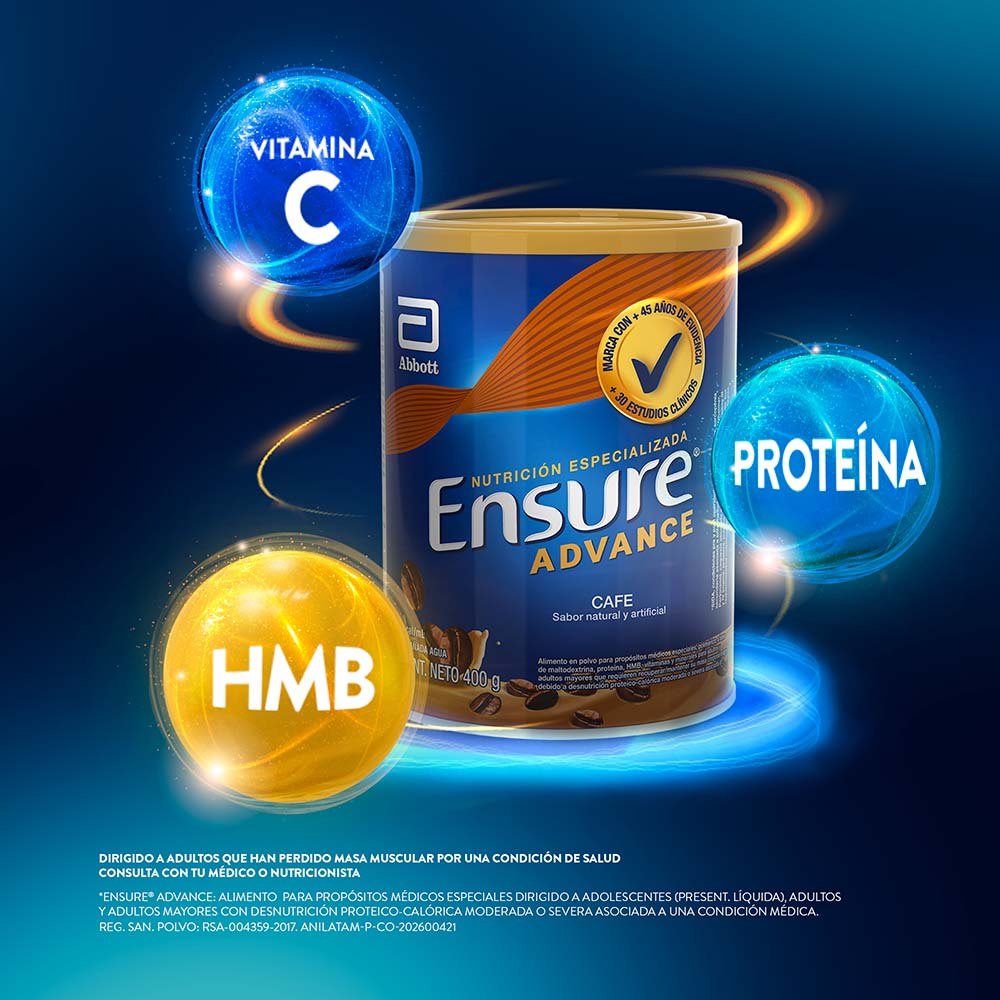 ENSURE ADVANCE POLVO CAFE LATA 400 G