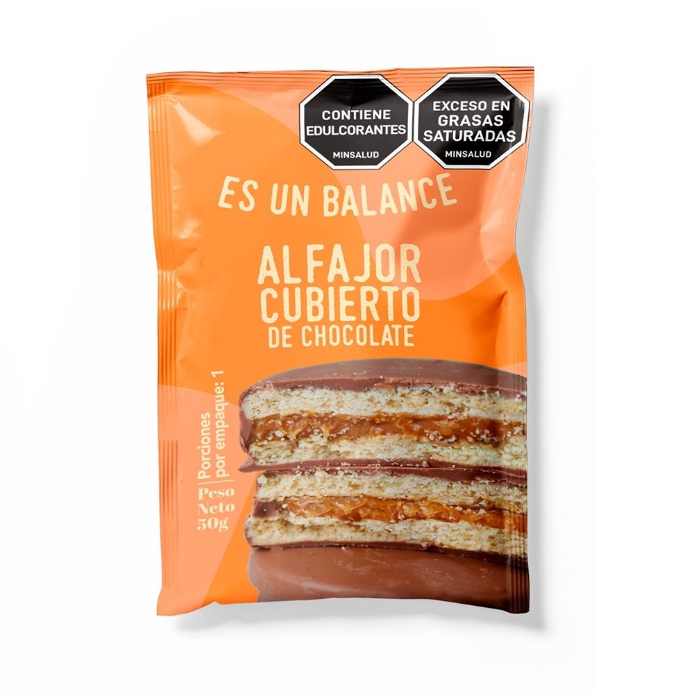 ES UN BALANCE ALFAJOR CUBIERTO DE CHOCOLATE BOLSA 65 G