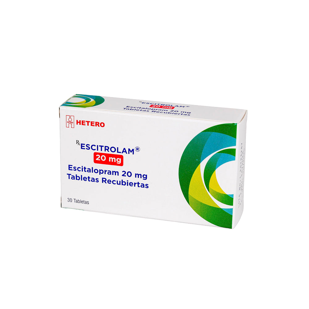 ESCITROLAM (ESCITALOPRAM) TABLETAS 20 MG CAJA X 30 UNDS