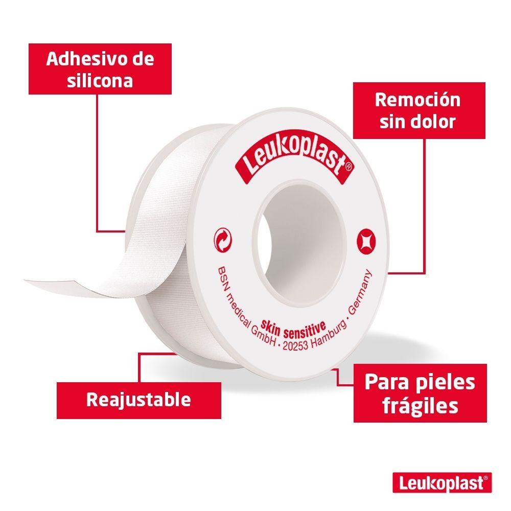 ESPARADRAPO LEUKOPLAST SKIN SENSITIVE 2.5 CM X 2.6 M CAJA X 1 UND