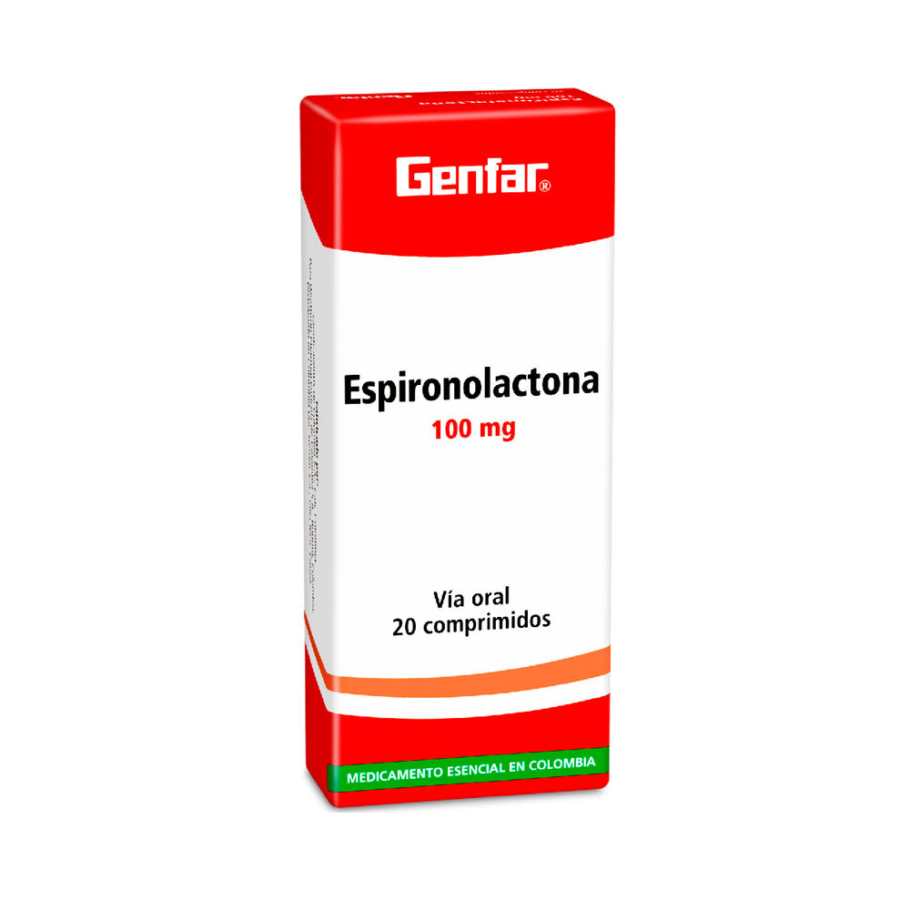 ESPIRONOLACTONA GENFAR TABLETAS 100 MG CAJA X 20 UNDS