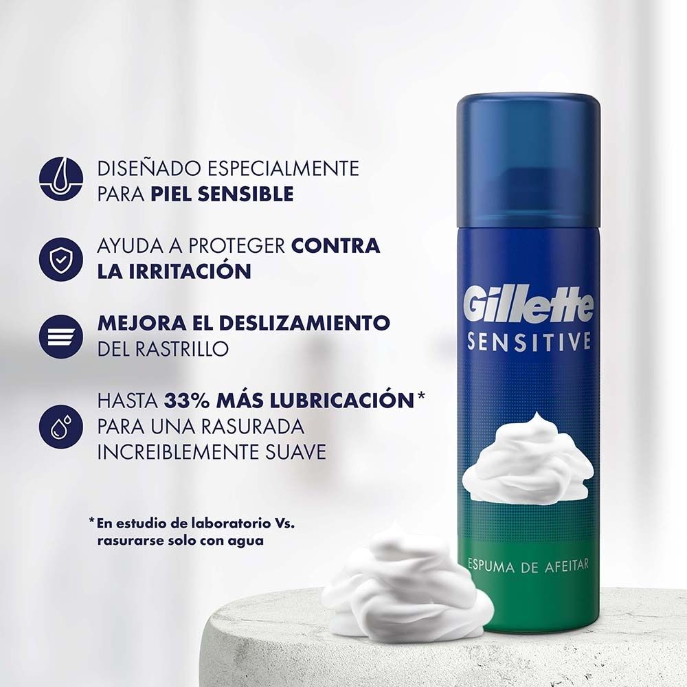 ESPUMA AFEITAR GILLETTE SENSITIVE FRASCO 155 ML