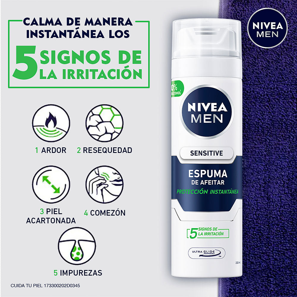 ESPUMA AFEITAR NIVEA MEN SENSITIVE FRASCO 200 ML