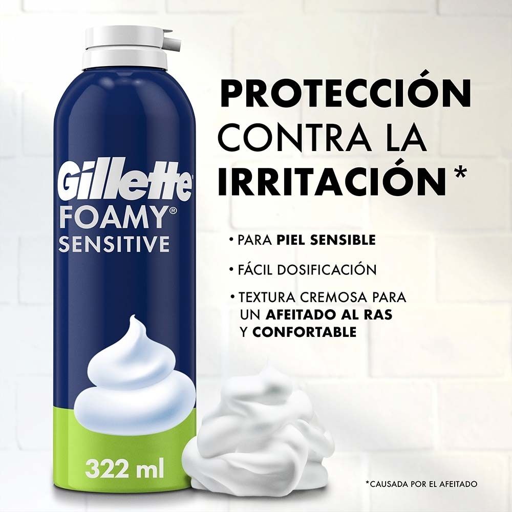 ESPUMA GILLETTE FOAMY PIEL SENSIBLE FRASCO 179 ML