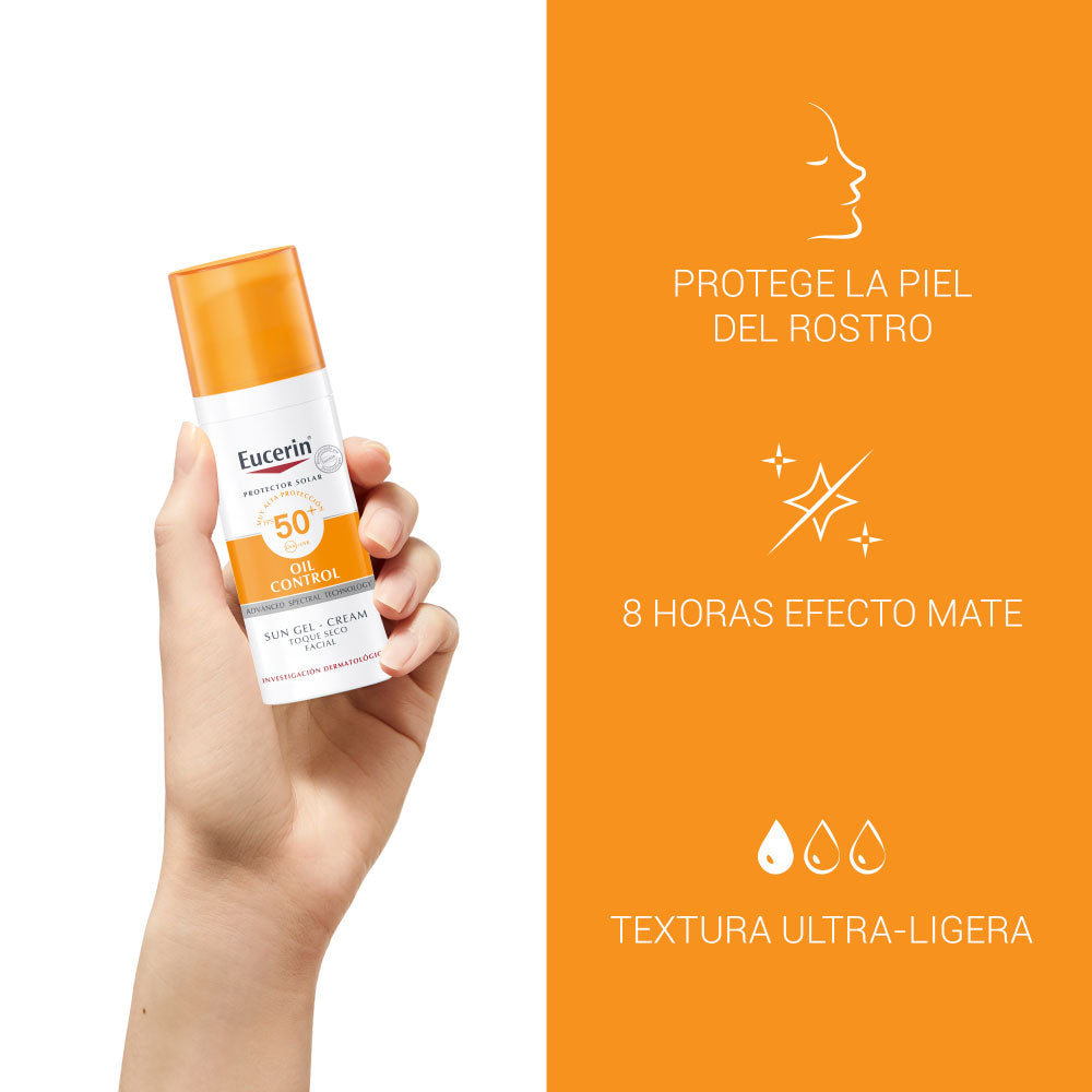 EUCERIN OIL CONTROL TOQUE SECO SPF 50+ CAJA 50 ML