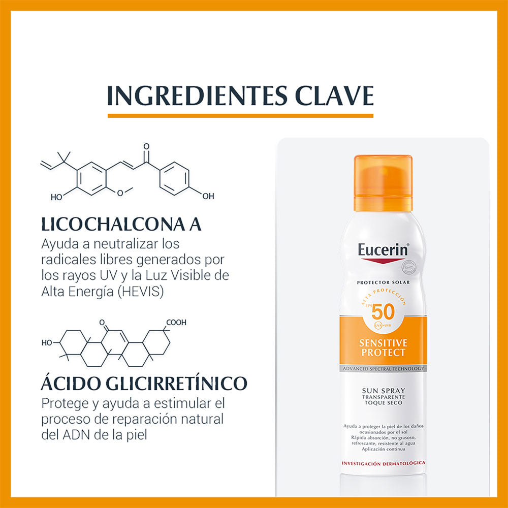 EUCERIN SENSITIVE TOQUE SECO SPRAY SPF 50 FRASCO 200 ML