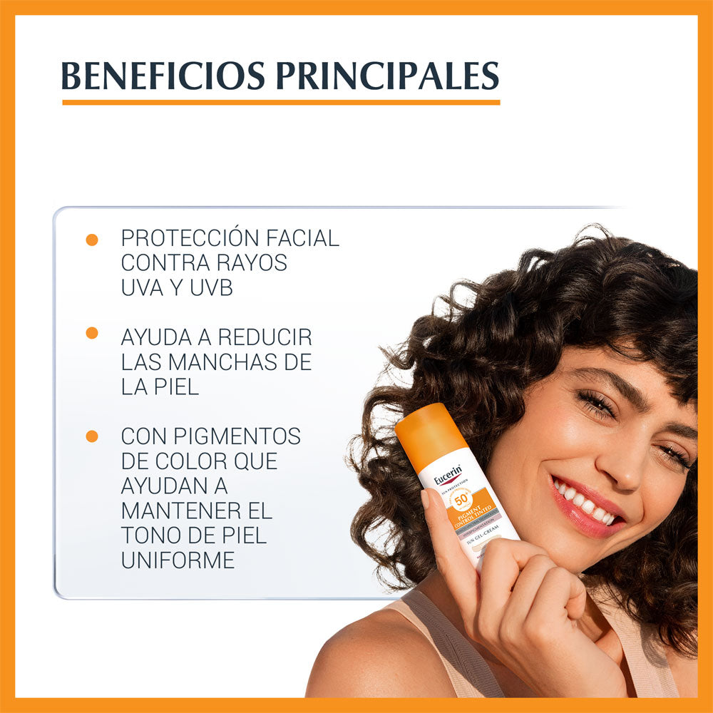 EUCERIN SUN FACIAL ANTIPIGMENT PROTECTOR SOLAR SPF 50+ CLARO CAJA 50 ML
