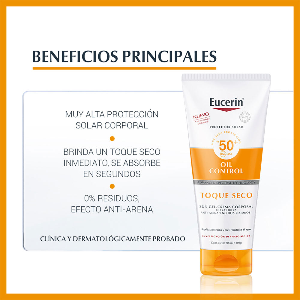 EUCERIN SUN TOQUE SECO GEL-CREMA TUBO 200 ML