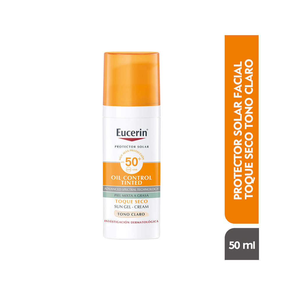 EUCERIN SUN TOQUE SECO T CLARO PROTECTOR SOLAR SPF 50+ CAJA 50 ML