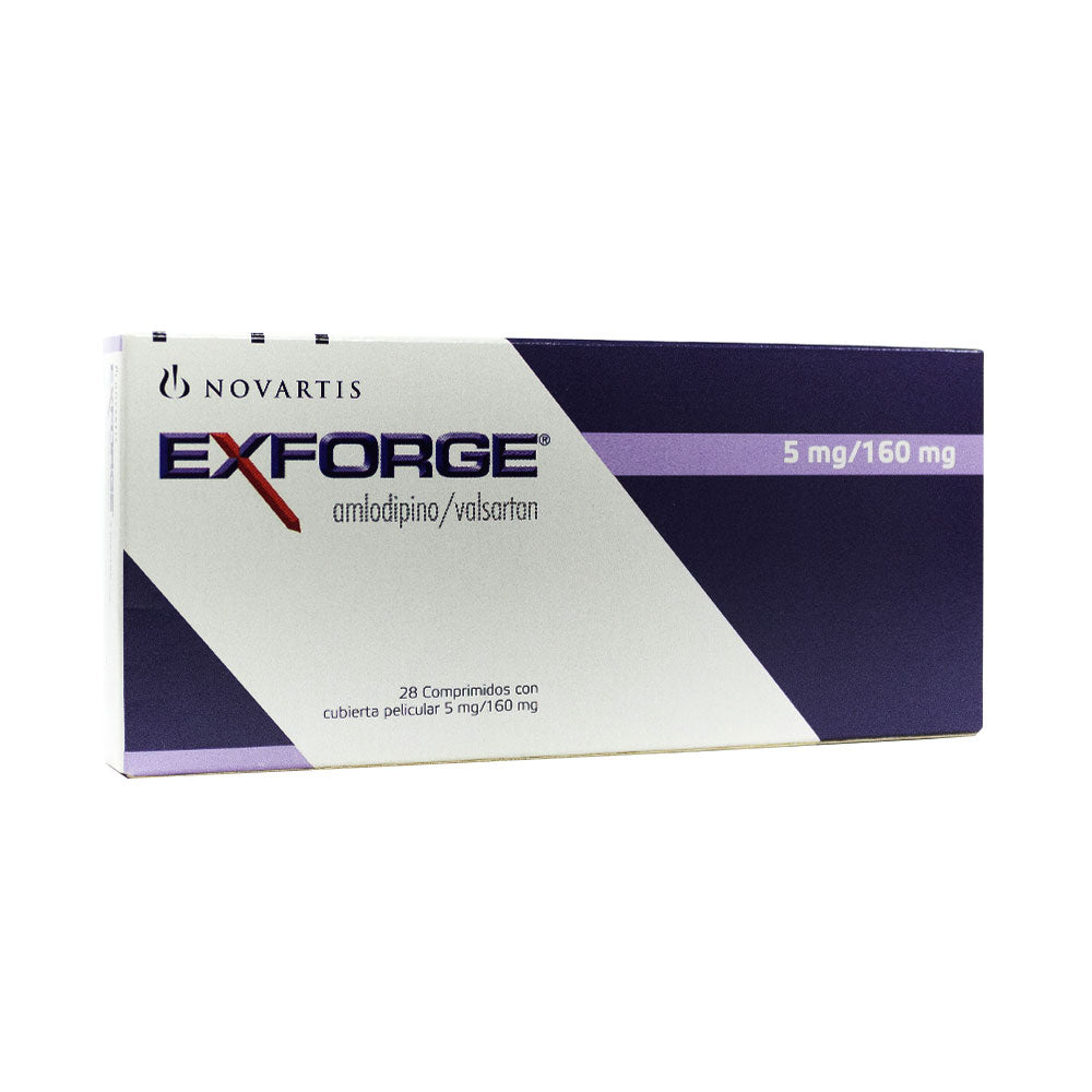 EXFORGE (RG) COMPRIMIDOS 5/160 MG CAJA X 28 UNDS