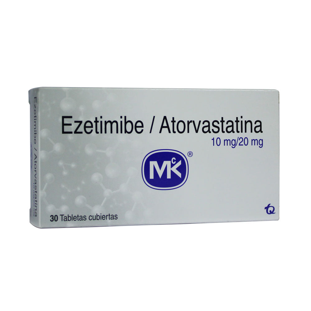 EZETIMIBA/ATORVASTATINA MK TABLETAS 10/20 MG CAJA X 30 UNDS