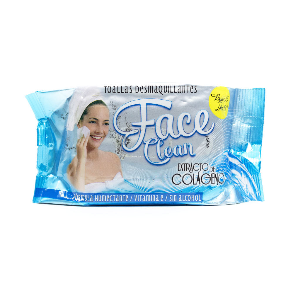 FACE CLEAN COLAGENO TOALLITAS DESMAQUILLADORAS BOLSA PAGUE 15 LLEVE 30