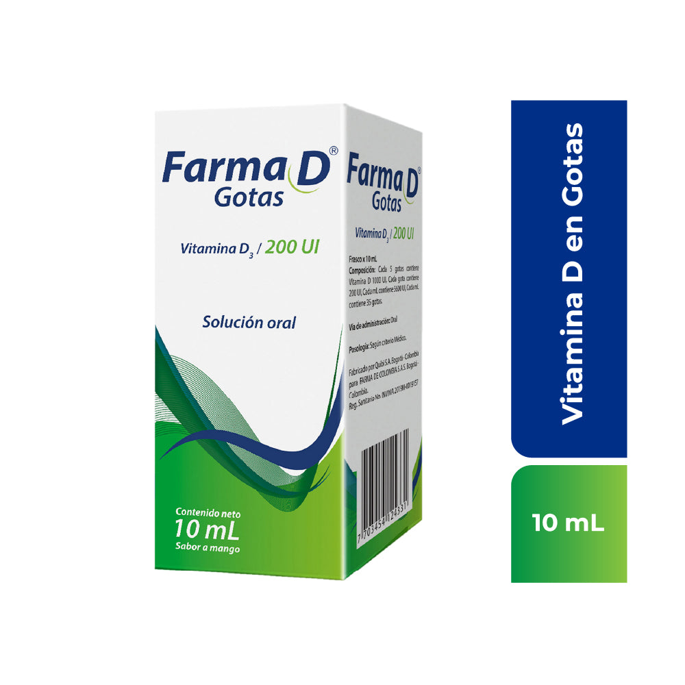 FARMA D SOLUCION ORAL 200 UI MANGO CAJA 10 ML
