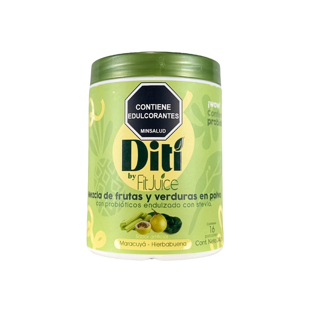 FIT JUICE JUGO VERDE DITI POLVO MARACUYA HIERBABUENA BOLSA 240 G