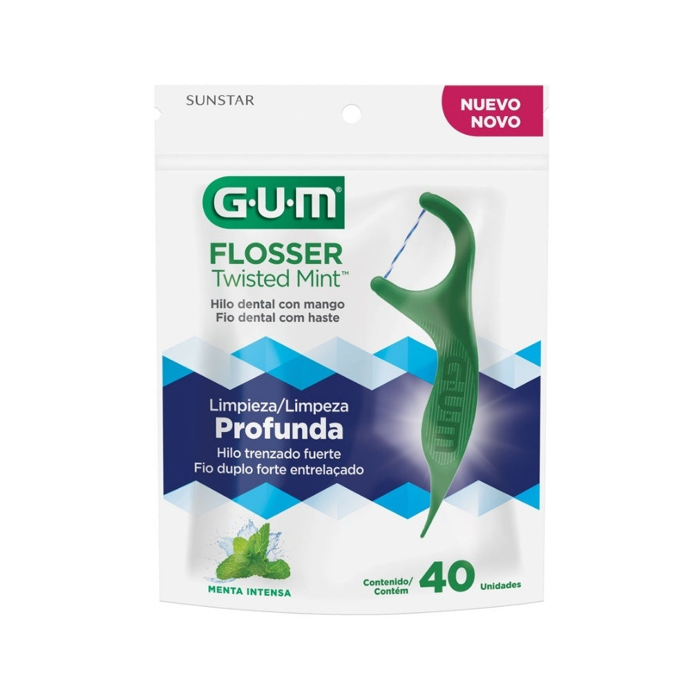 FLOSSERS GUM TWISTED MINT BOLSA X 40 UNDS