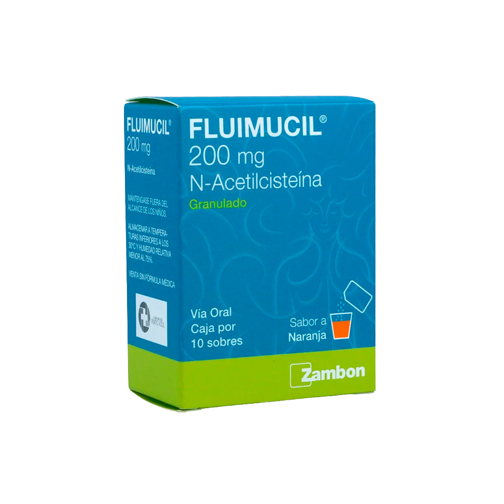 FLUIMUCIL SOBRES 200 MG NARANJA CAJA X 10 UNDS