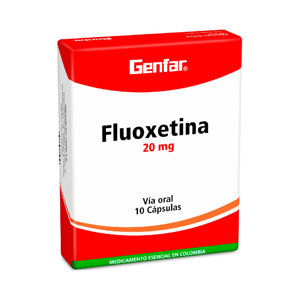 FLUOXETINA GENFAR CAPSULAS 20 MG CAJA X 10 UNDS