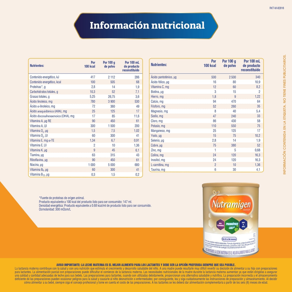 FORMULA INFANTIL NUTRAMIGEN PREMIUM LGG LATA 357G
