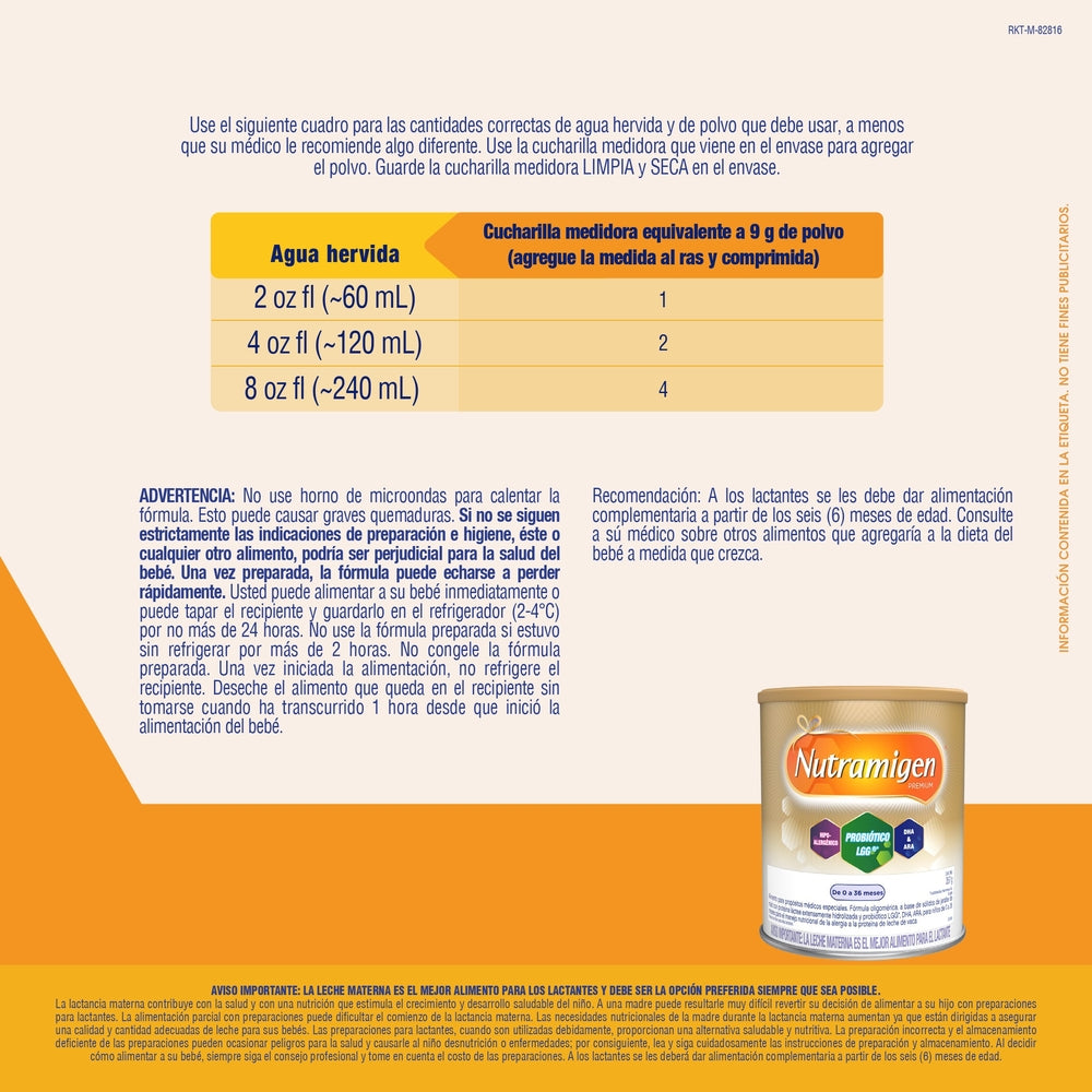 FORMULA INFANTIL NUTRAMIGEN PREMIUM LGG LATA 357G