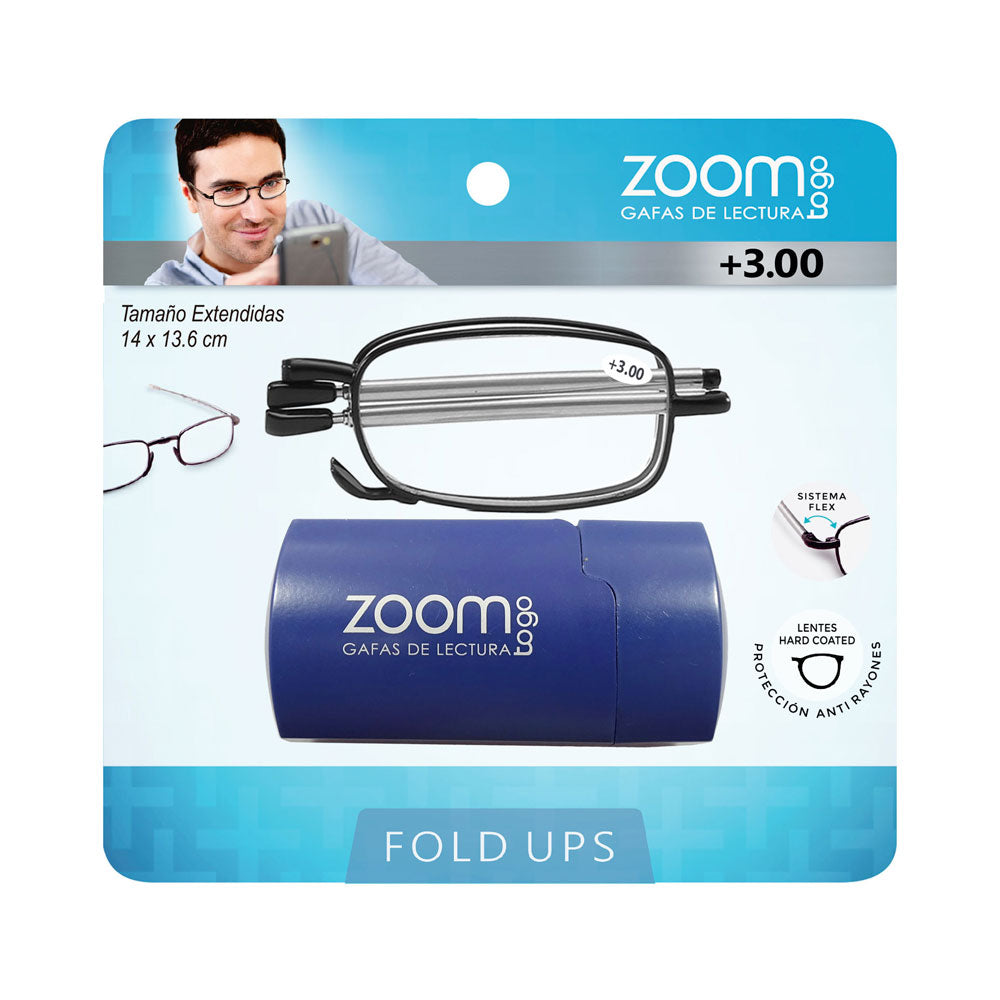 GAFAS DE LECTURA ZOOM PLEGABLE 300 X 1 UND