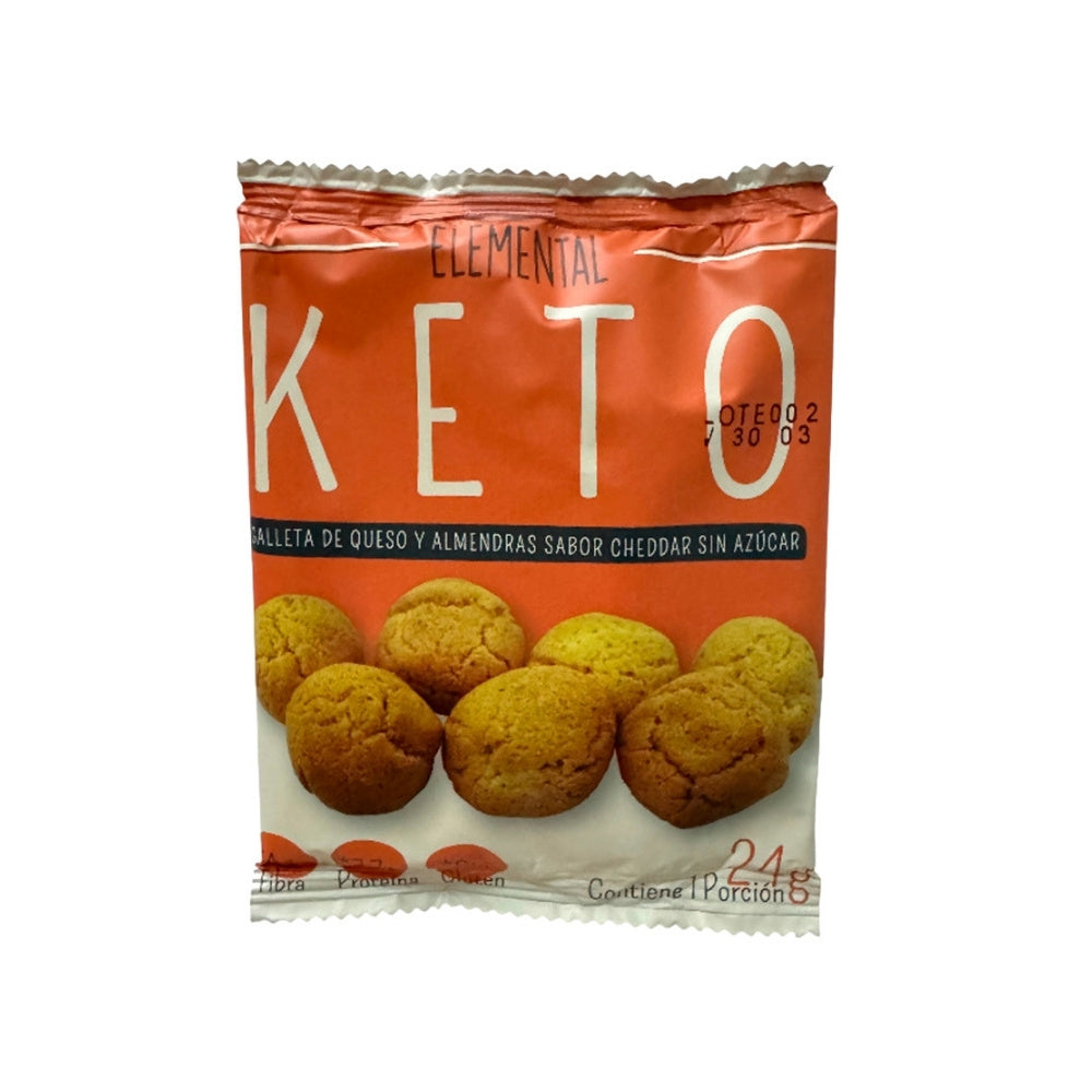 GALLETA ELEMENTAL KETO QUESO CHEDDAR BOLSA 24 G