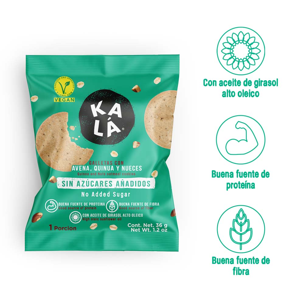 GALLETA KALA AVENA QUINUA NUECES BOLSA 36 G