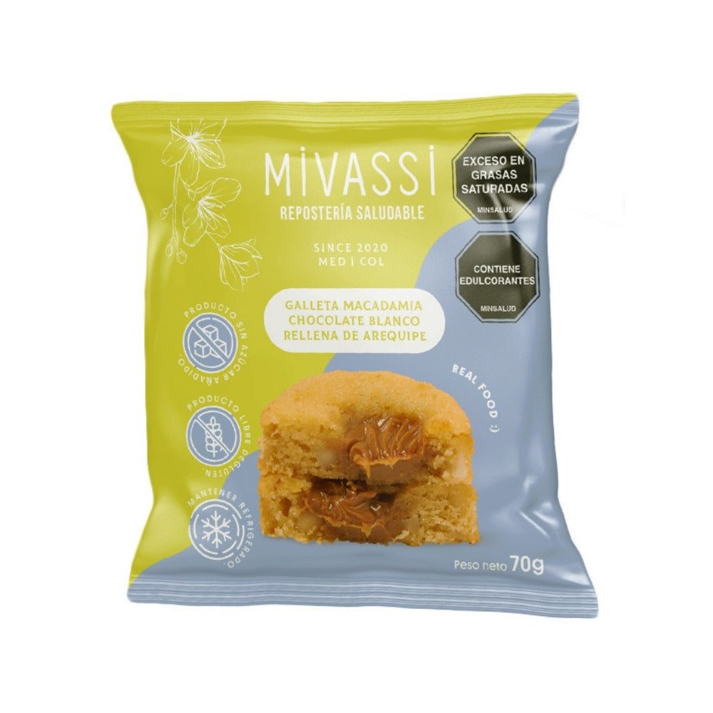 GALLETA MIVASSI MACADAMIA CHOCOLATE BLANCO SACHET 60 G