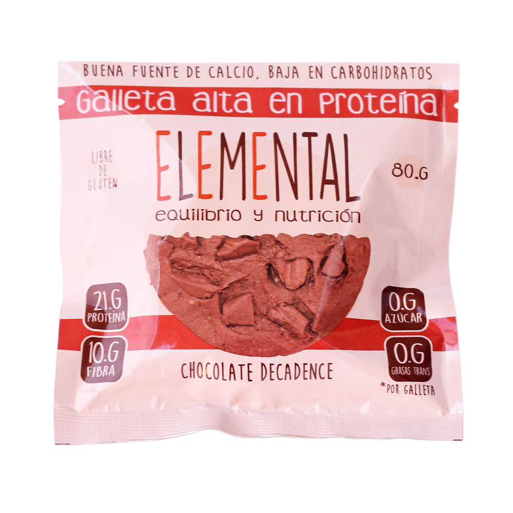 GALLETA PROTEINA ELEMENTAL CHOCOLATE DECADENCE BOLSA 80 G
