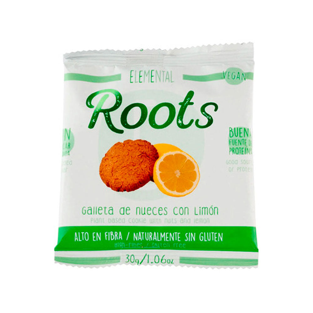 GALLETA VEGANA PROTEINA ROOTS ELEMENTA LIMON BOLSA 30 G