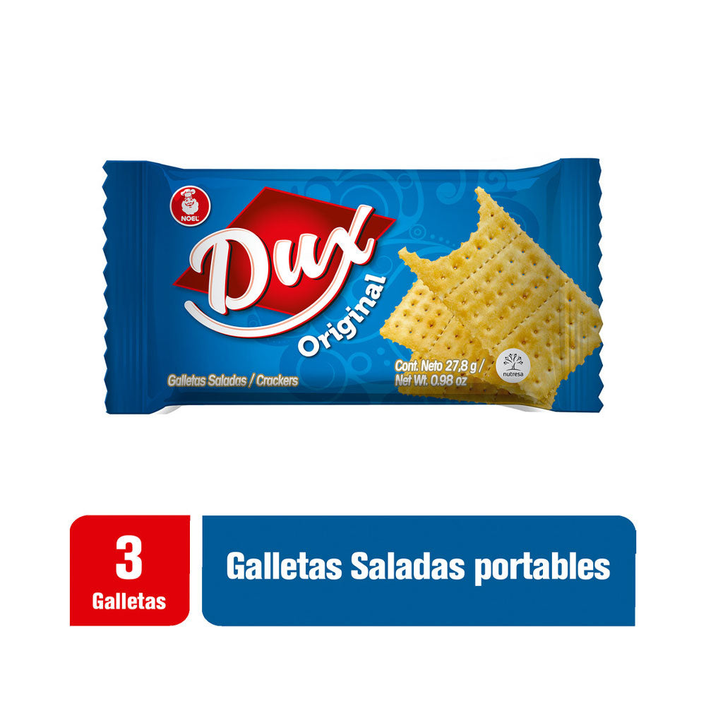 GALLETAS DUX ORIGINAL SALADAS 27.8 G BOLSA X 3 UND