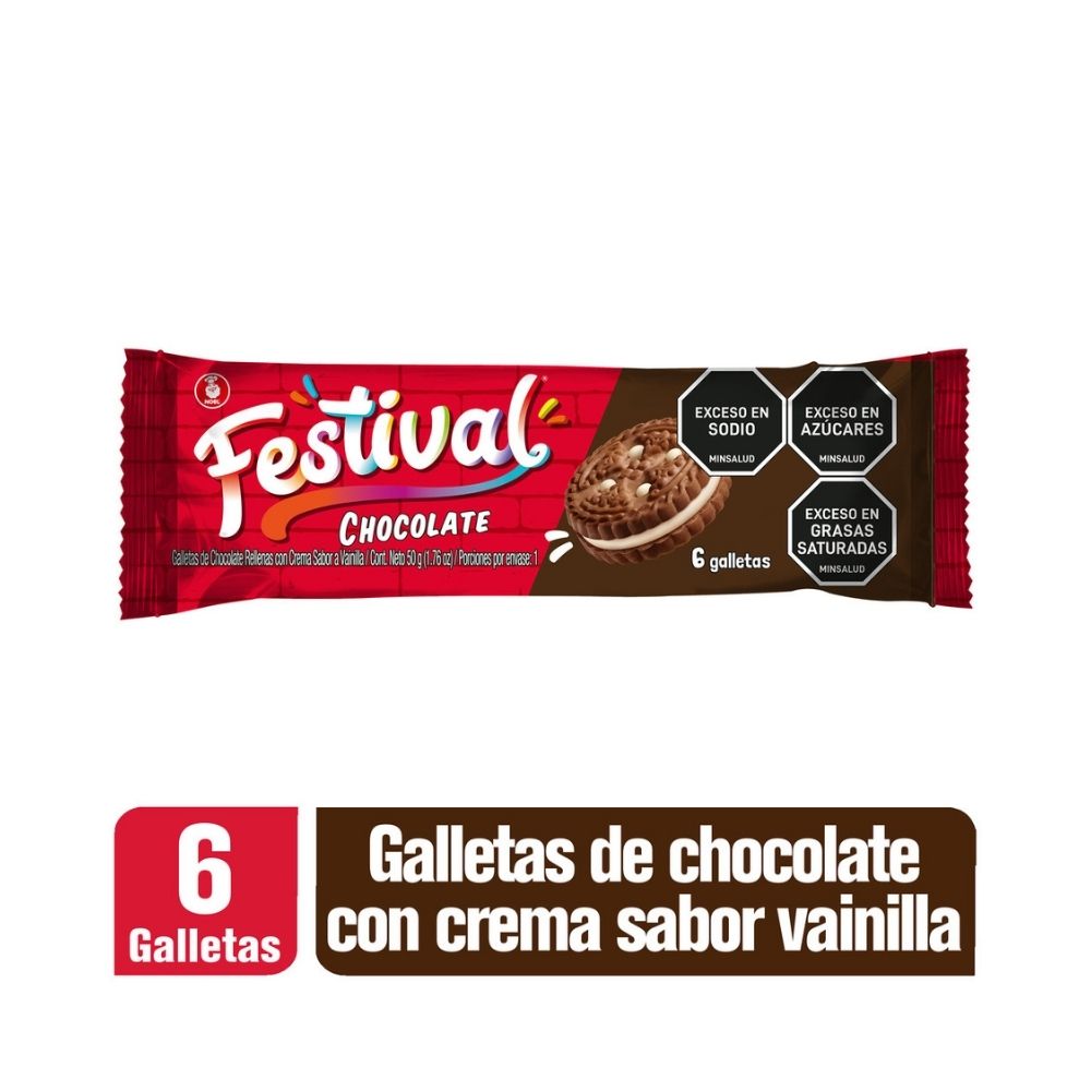 GALLETAS FESTIVAL CHOCOLATE FRACCION 50 G