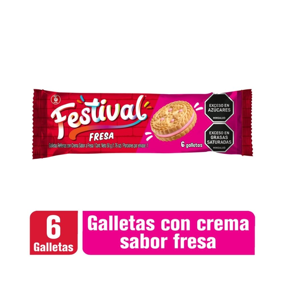 GALLETAS FESTIVAL FRESA FRACCION 50 G