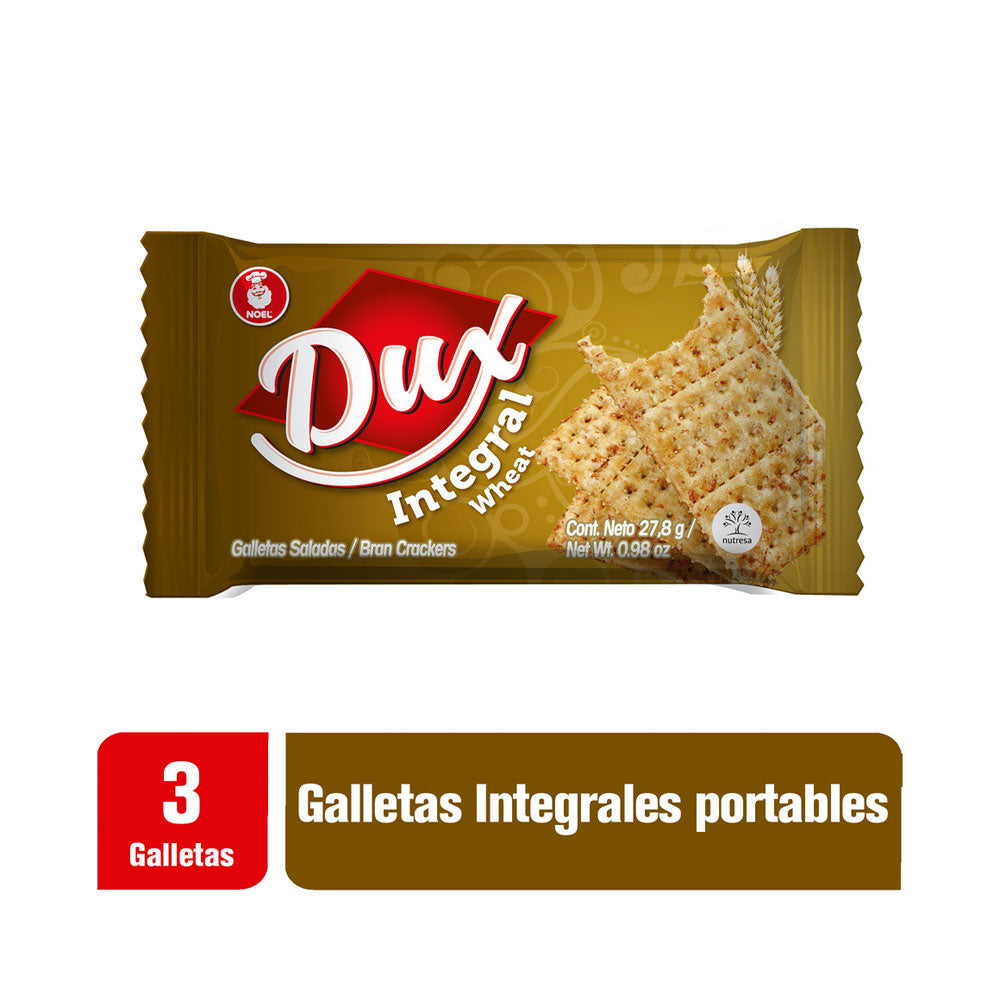 GALLETAS NOEL DUX INTEGRAL 27.8 G SIN AZUCAR BOLSA X 3 UND