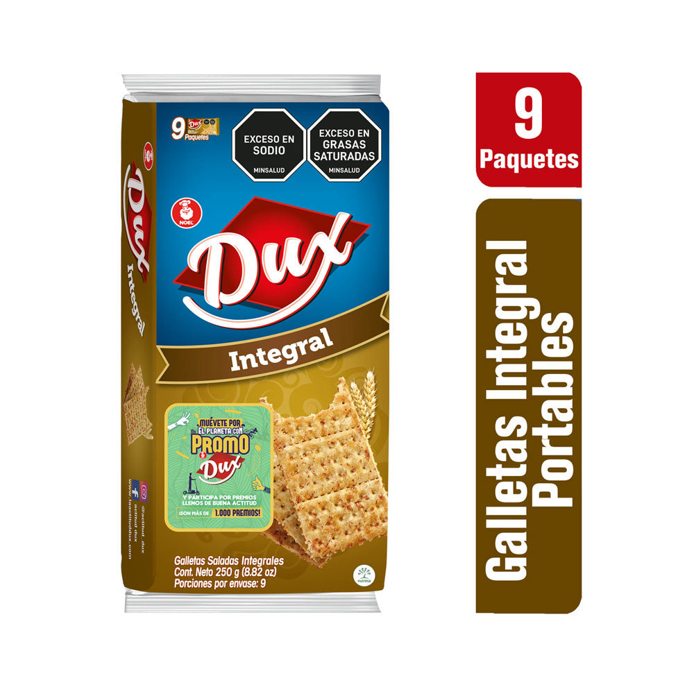 GALLETAS NOEL DUX INTEGRAL 27.8 G SIN AZUCAR BOLSA X 3 UND