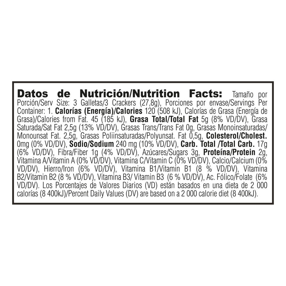 GALLETAS NOEL DUX INTEGRAL 27.8 G SIN AZUCAR BOLSA X 3 UND