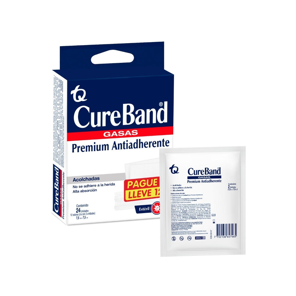 GASA CUREBAND 7.5X7.5CM SOBREX 2 CAJA PAGUE 9 LLEVE 12