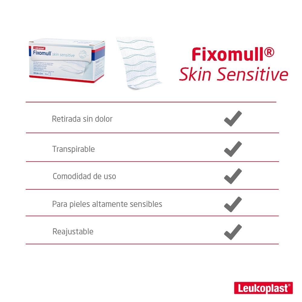 GASA LEUKOPLAST FIXOMULL 10CM X 2 M SKIN SENSITIVE CAJA X 1 UND