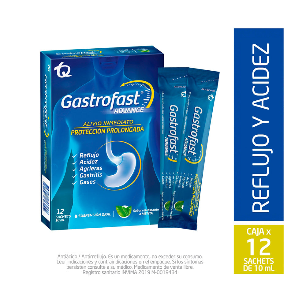 GASTROFAST ADVANCE SOBRES SUSPENSION ORAL 10 ML CAJA X 12 UNDS