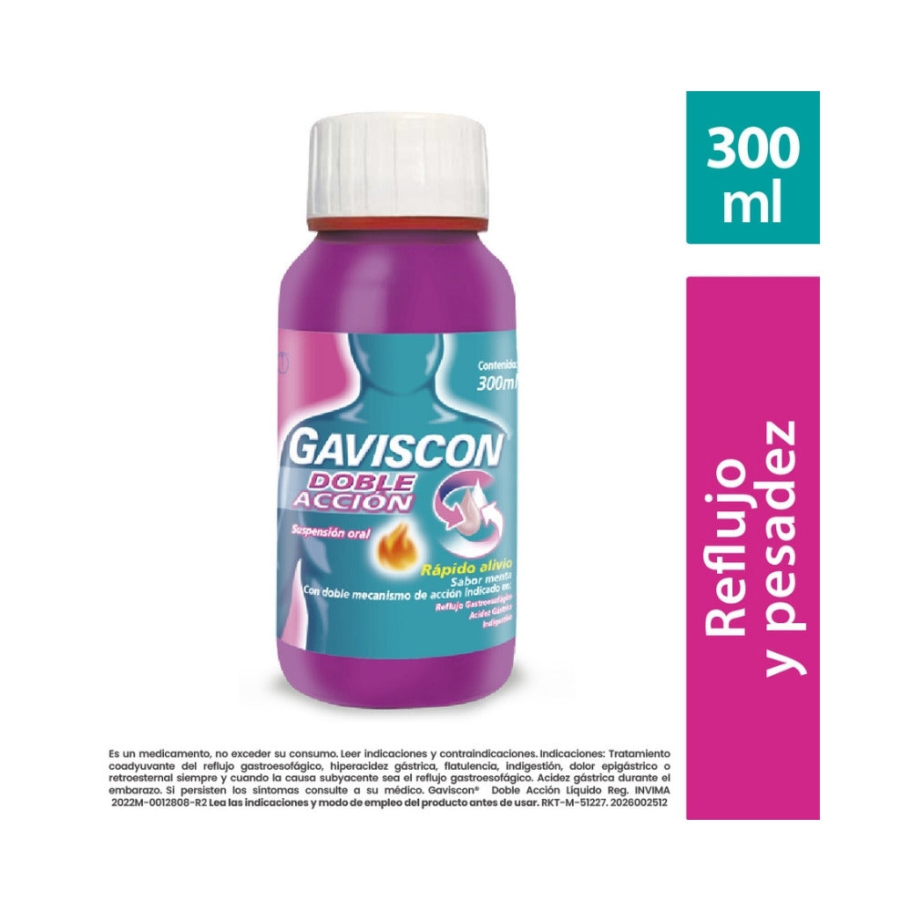 GAVISCON DOBLE ACCION SUSPENSION MENTA CAJA 300 ML