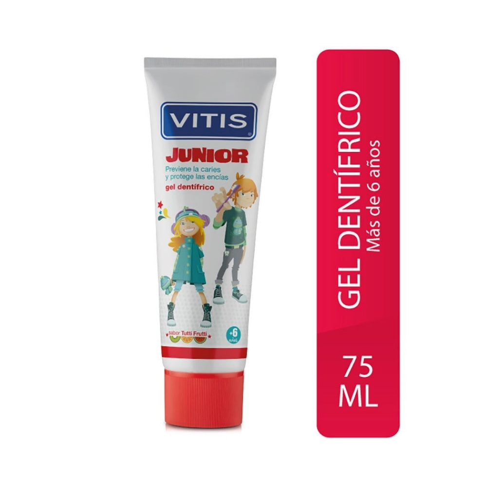 GEL DENTAL VITIS JUNIOR TUTTI-FRUTTI CAJA 75 ML
