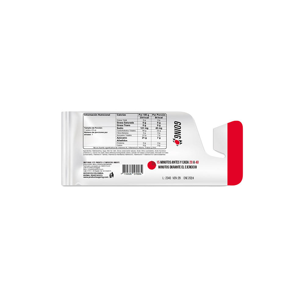 GEL ENERGETICO GOING SIN CAFEINA GRANADA SACHET 33G