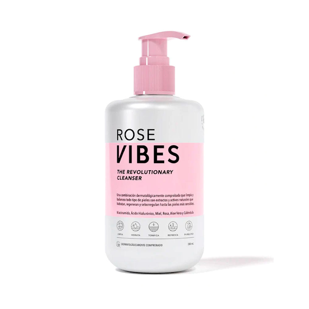 GEL FACIAL ROSE VIBES FRASCO VÁLVULA 280 ML