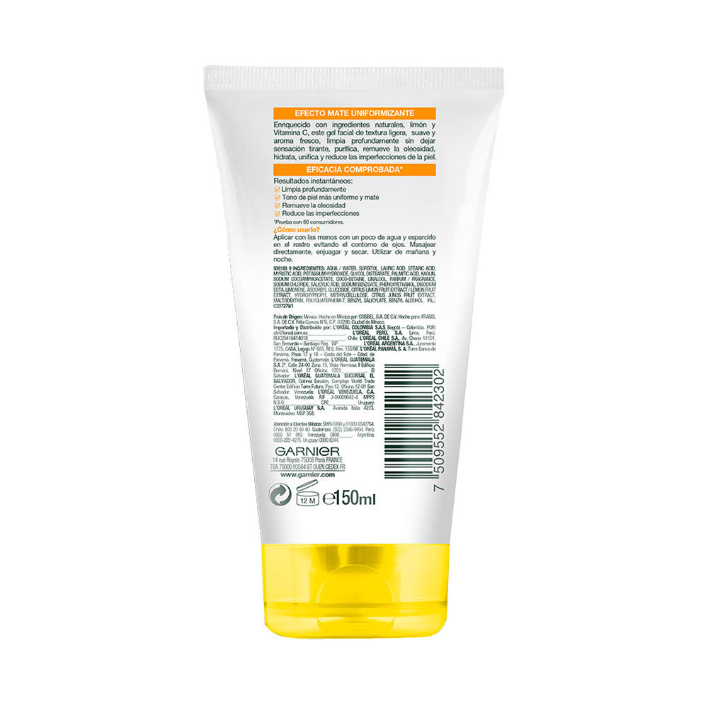 GEL LIMPIADOR GARNIER EXPRESS ACLARA FRASCO 150 ML