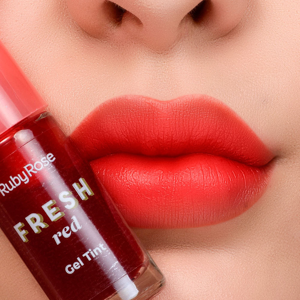 GEL TINTA DE LABIOS RUBY ROSE FRESH RED TUBO X 1 UND