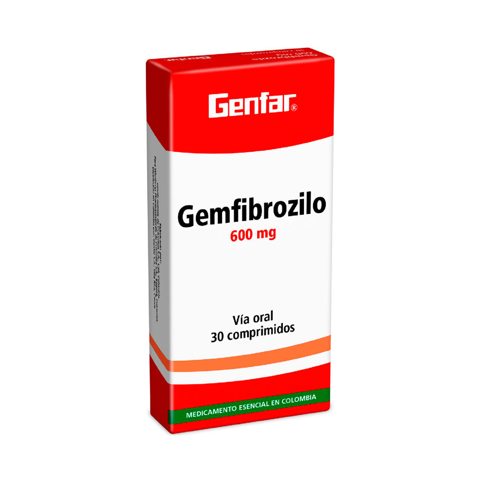 GEMFIBROZILO GENFAR TABLETAS 600 MG CAJA X 30 UNDS