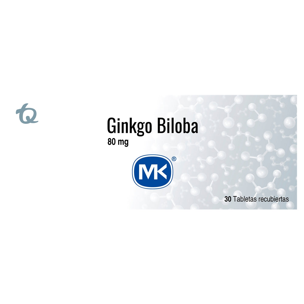 GINKGO BILOBA MK TABLETAS 80 MG CAJA X 30 UNDS
